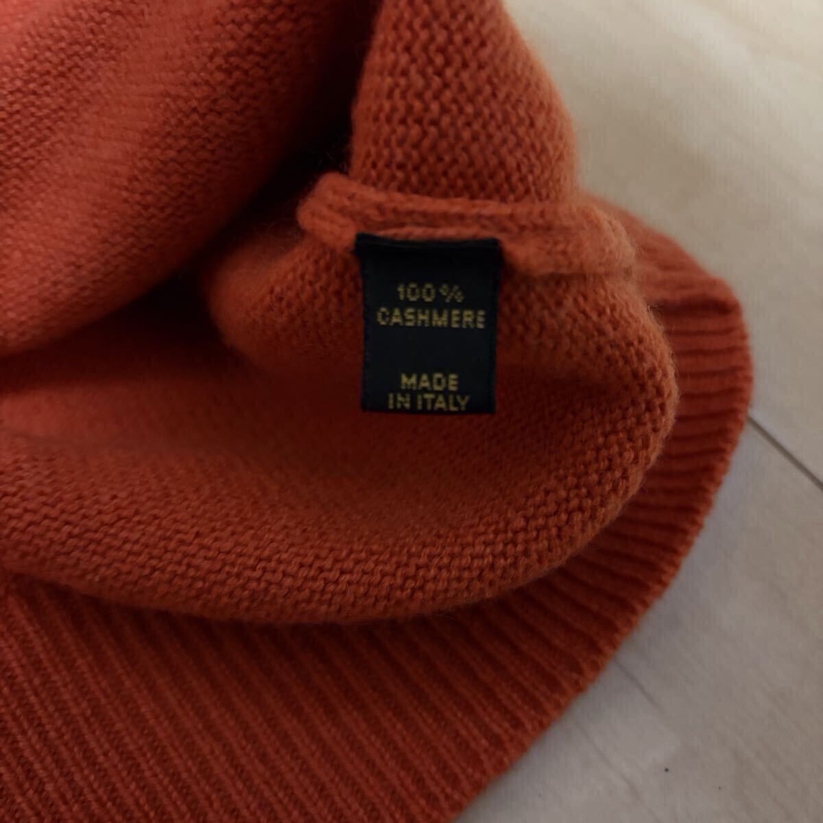激安 格安 Loro Piana ロロピアーナ セーター ニット カシミヤ100 カシミヤ ポロシャツ 長袖 オレンジ イタリア製_画像5