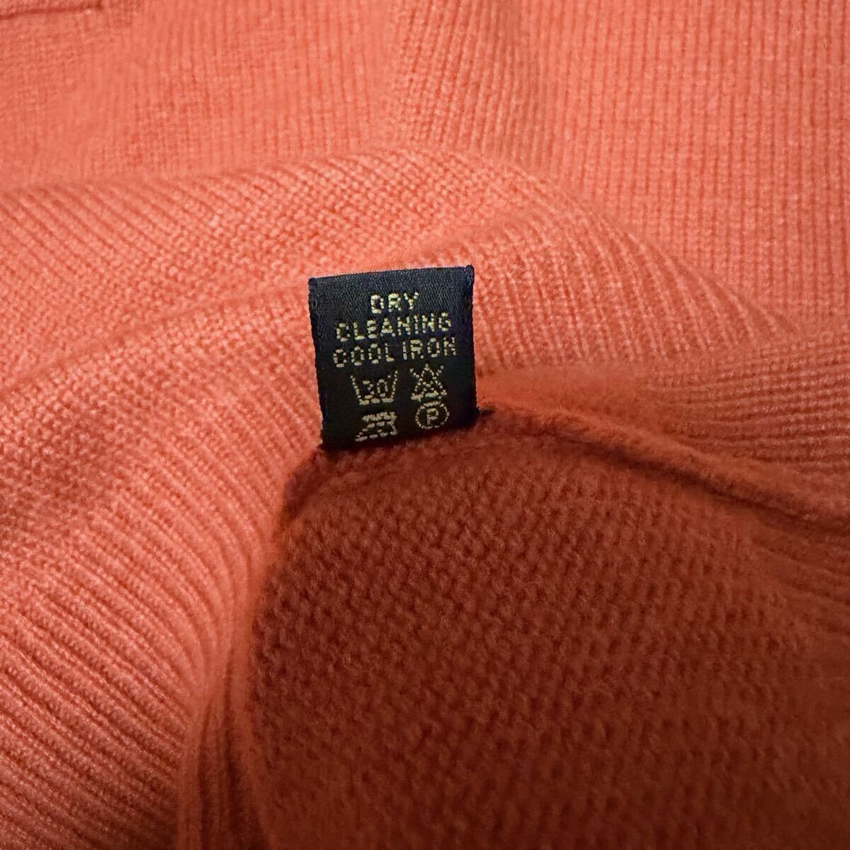 激安 格安 Loro Piana ロロピアーナ セーター ニット カシミヤ100 カシミヤ ポロシャツ 長袖 オレンジ イタリア製_画像6