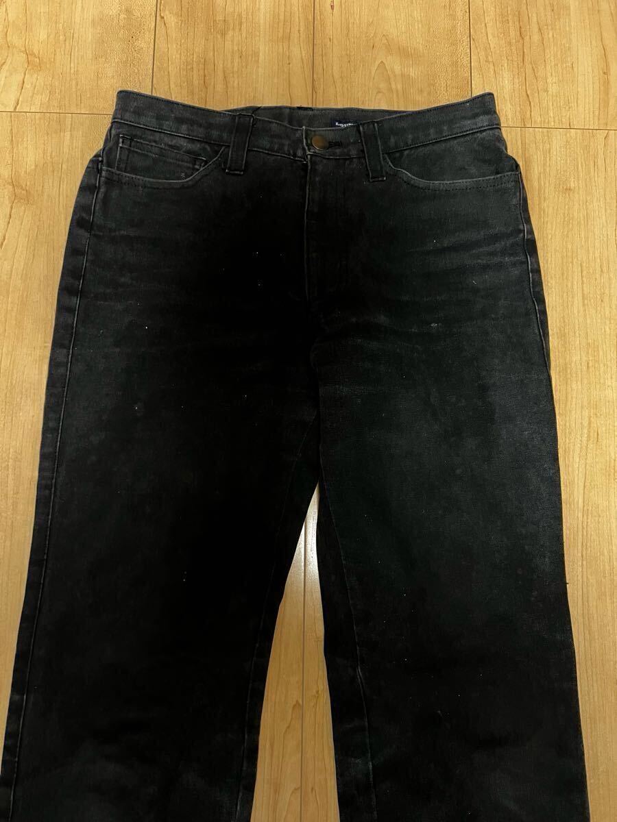 1円スタート lounge lizard ラウンジリザード デニム denim ブラック ブラックデニム ストレート 黒_画像2