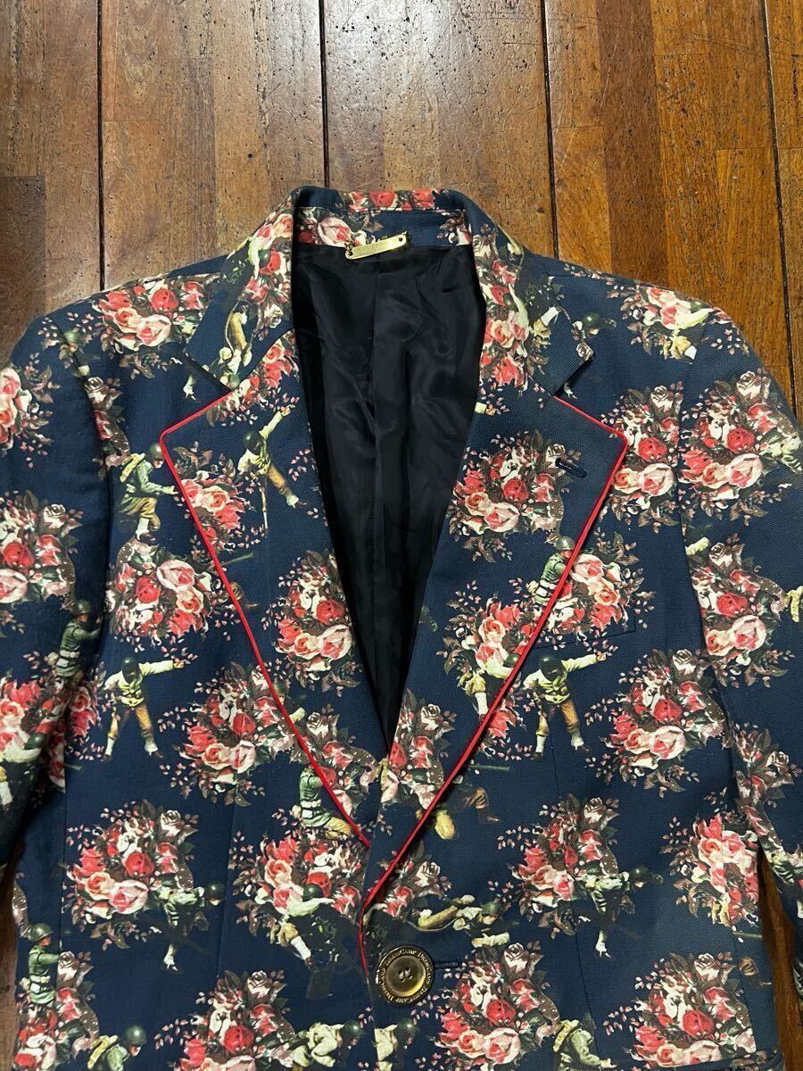 1円スタート PHENOMENON DRESSCAMP Liquor フェノメノン ドレスキャンプ リカー 薔薇 兵士 ジャケット 花柄 総柄 日本製 コットン_画像2