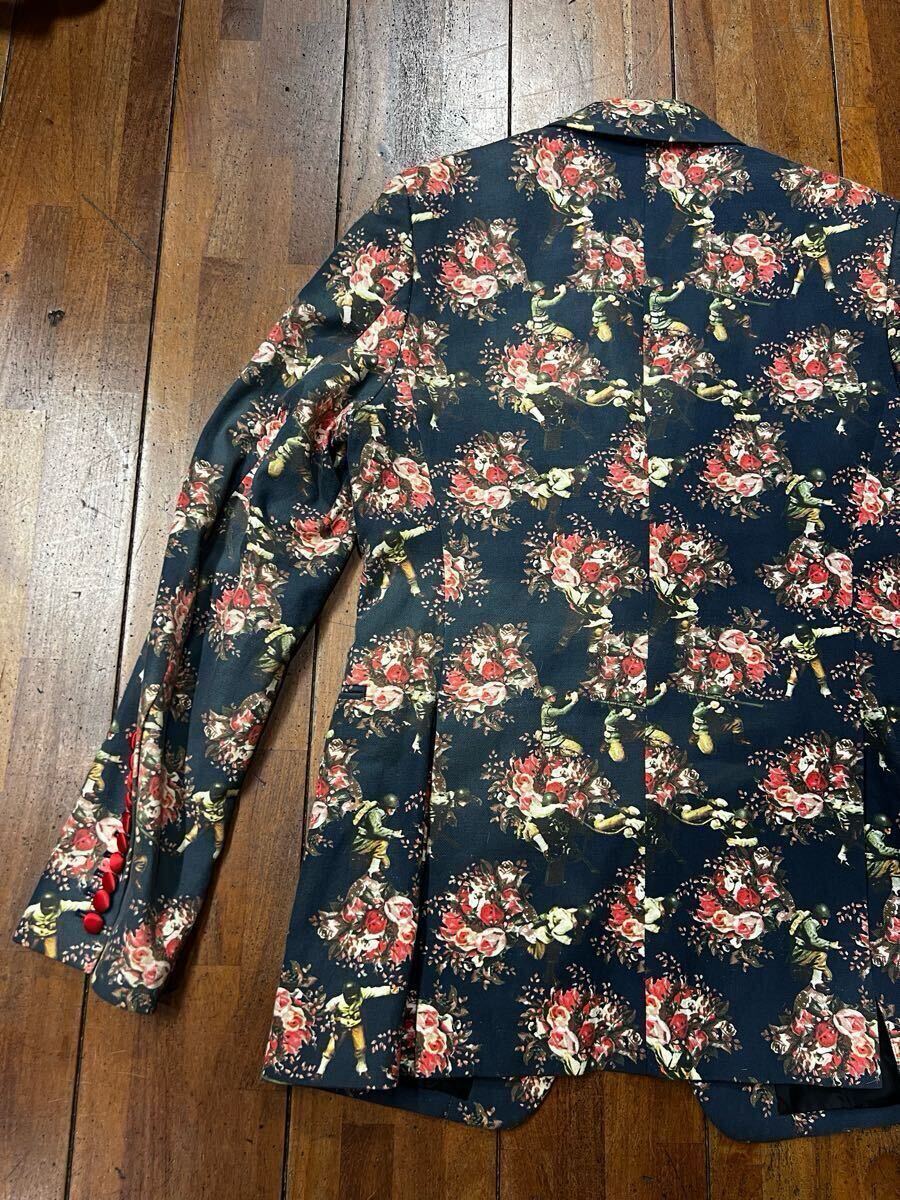 1円スタート PHENOMENON DRESSCAMP Liquor フェノメノン ドレスキャンプ リカー 薔薇 兵士 ジャケット 花柄 総柄 日本製 コットン_画像4