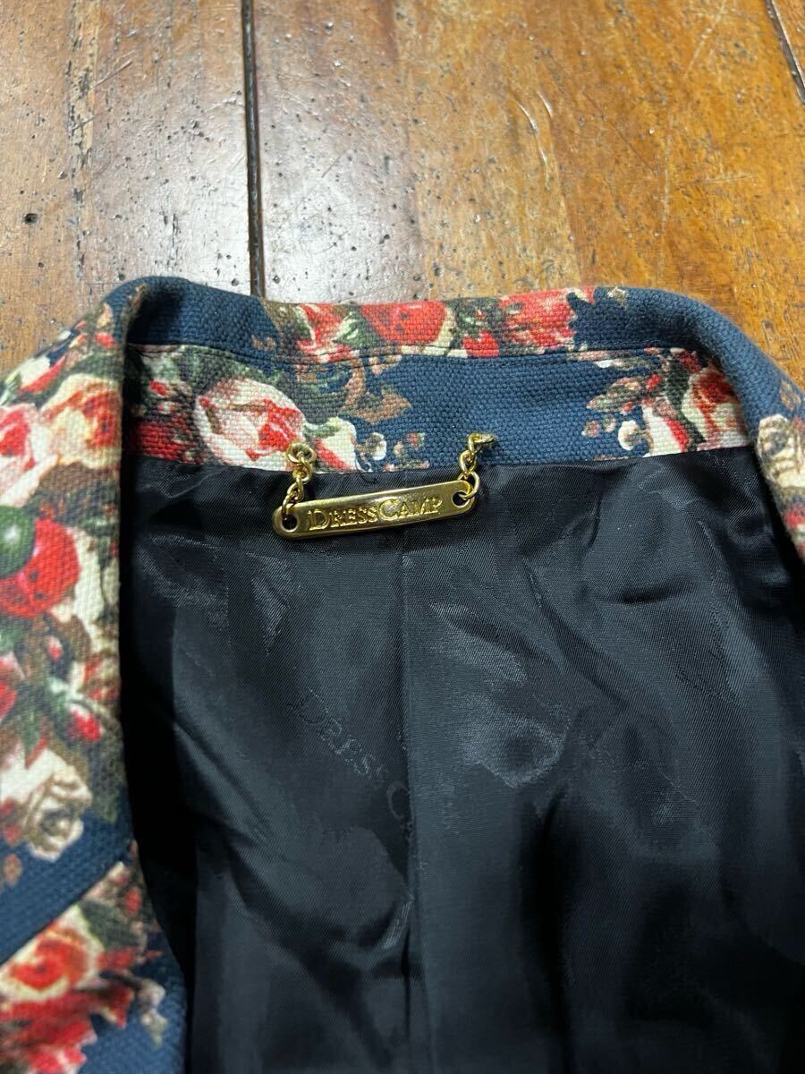 1円スタート PHENOMENON DRESSCAMP Liquor フェノメノン ドレスキャンプ リカー 薔薇 兵士 ジャケット 花柄 総柄 日本製 コットン_画像5