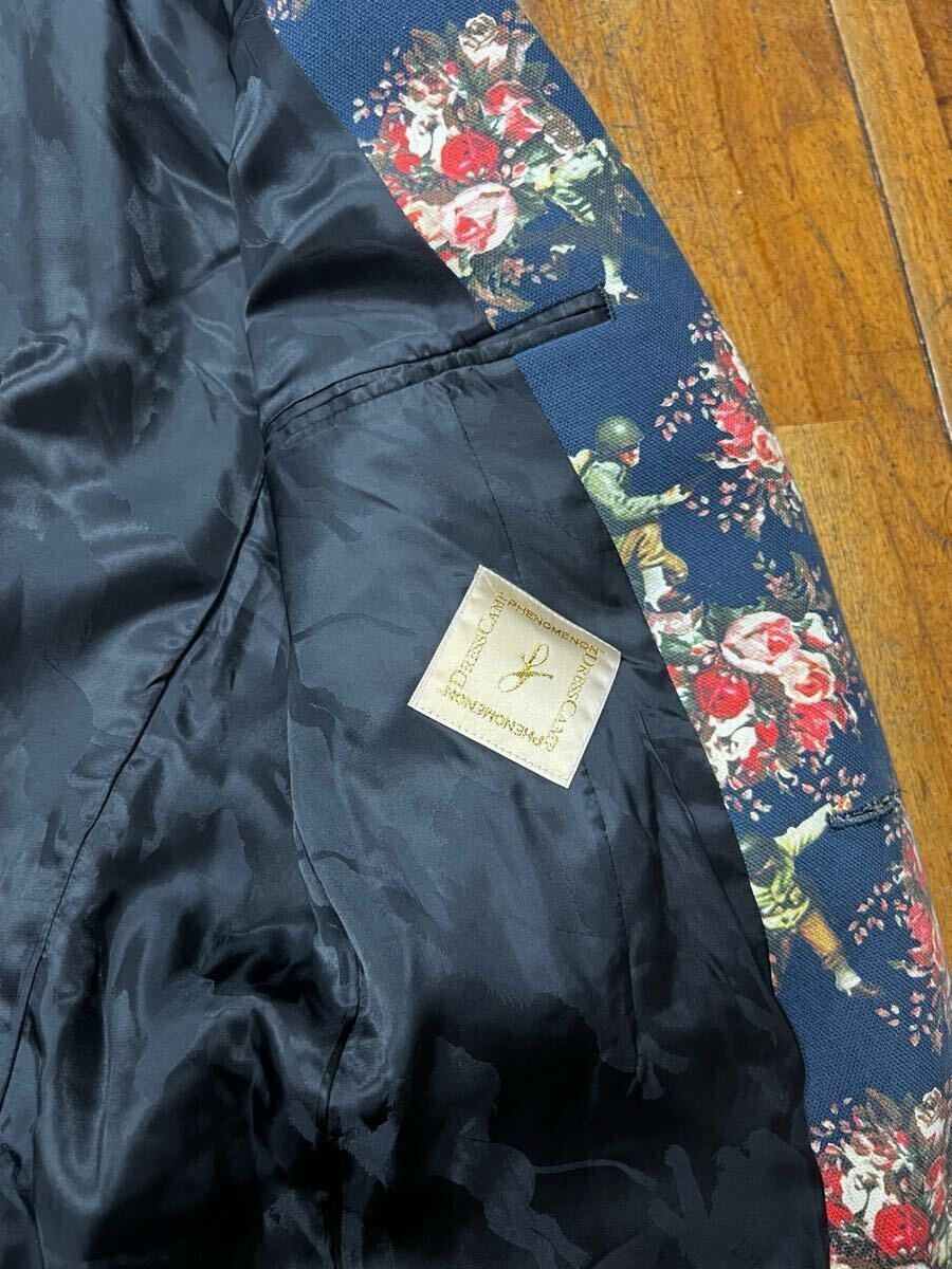 1円スタート PHENOMENON DRESSCAMP Liquor フェノメノン ドレスキャンプ リカー 薔薇 兵士 ジャケット 花柄 総柄 日本製 コットン_画像6