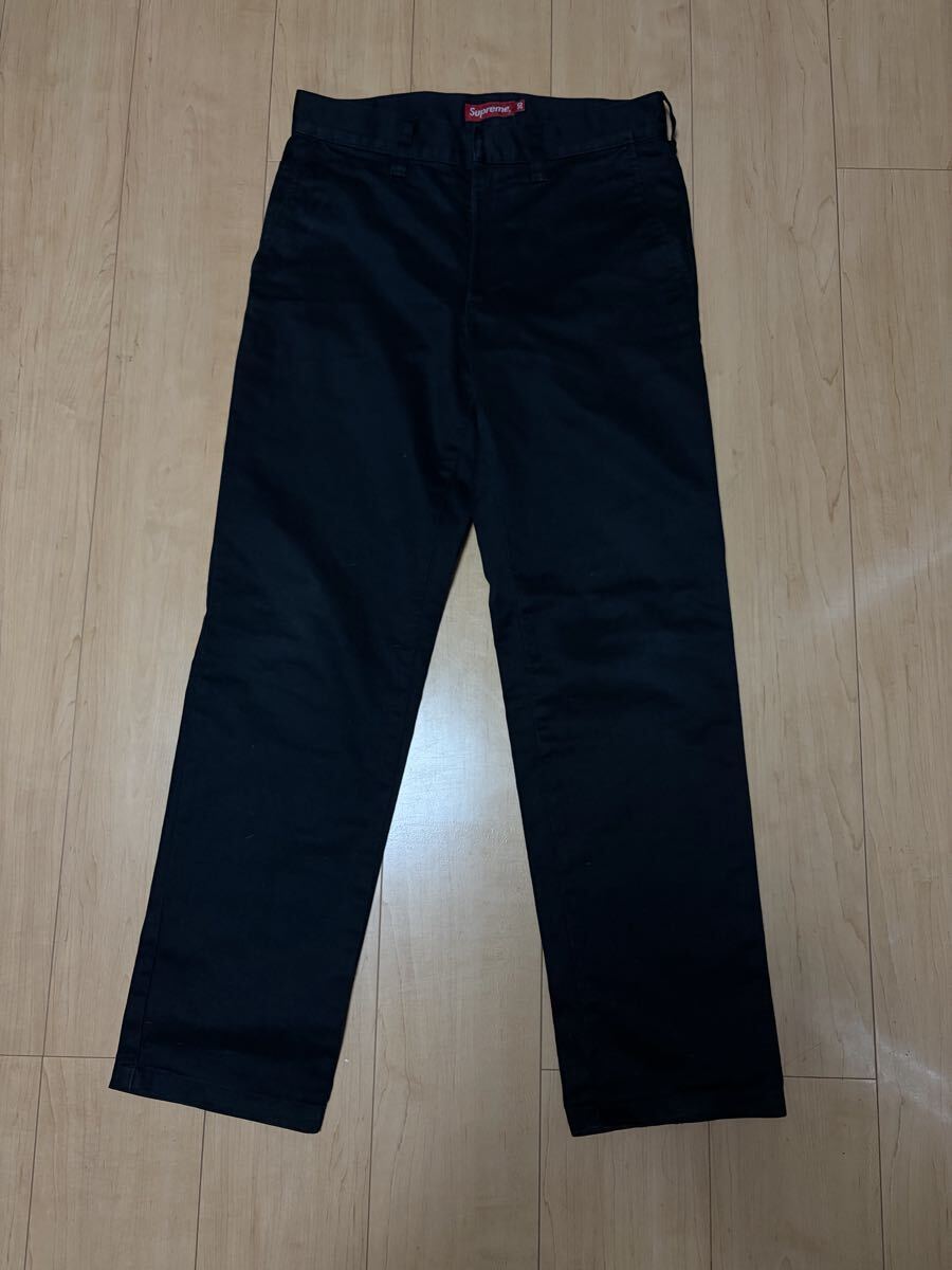 1円スタート Supreme シュプリーム ワークパンツ チノパン ブラック 黒 Chino Pant Pants Work Dickies 30_画像1