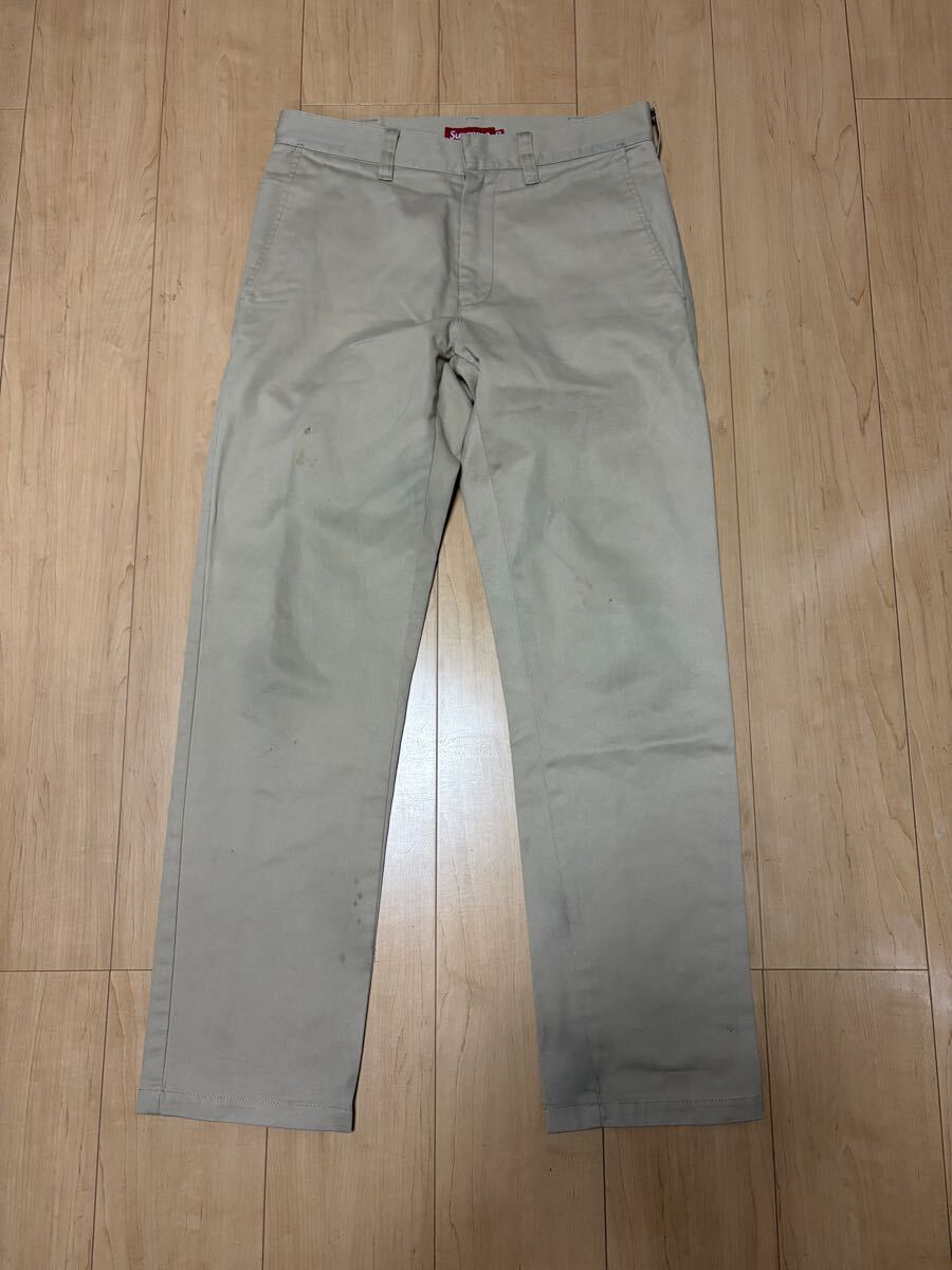 1円スタート Supreme シュプリーム ワークパンツ チノパン パンツ ベージュ CHINO 30_画像1