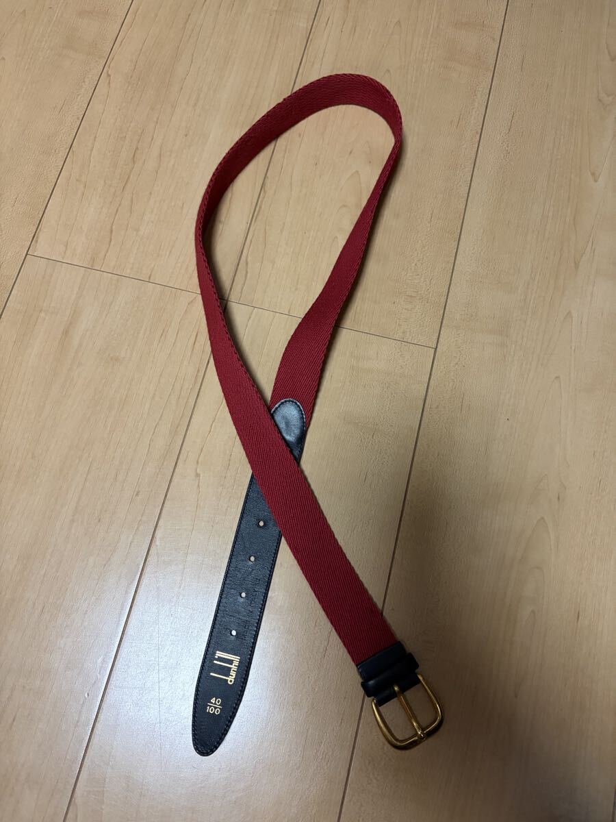 1円スタート dunhill ダンヒル ベルト レッド 赤 イタリア製 made in Italy_画像1