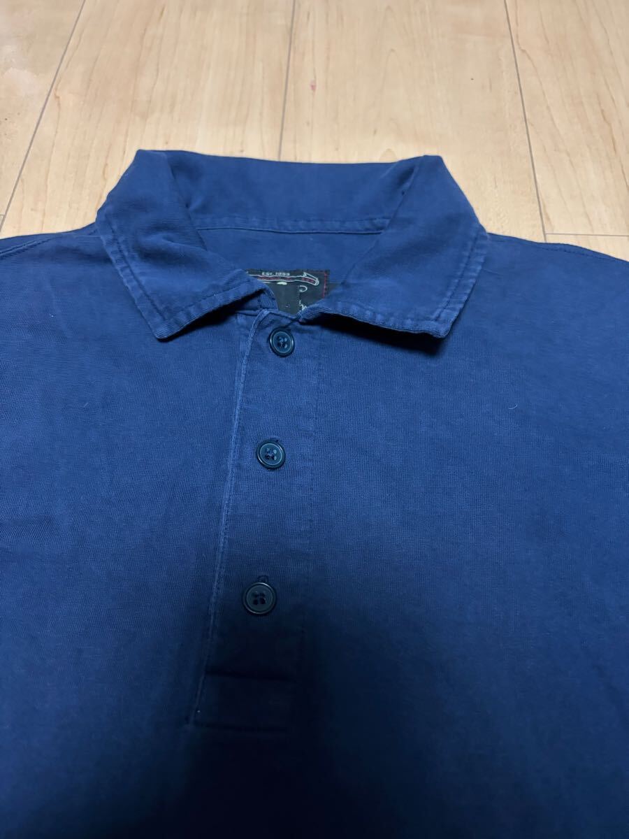 1円スタート RRL ダブルアールエル Ralph Lauren ネイビー ポロシャツ 長袖ポロシャツ 長袖 長袖シャツ 紺 ネイビー S_画像2