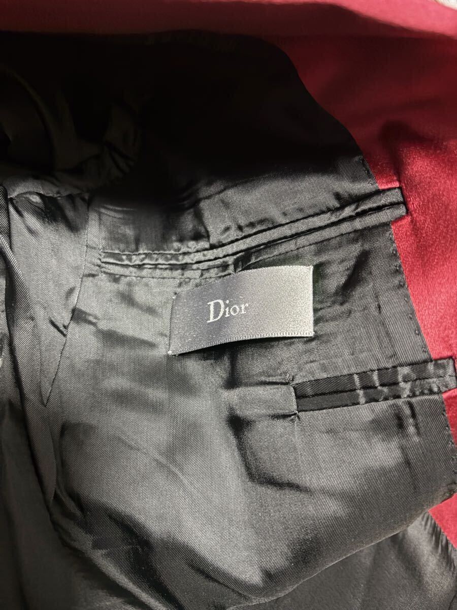 1000円スタート Dior Homme ディオールオム 2006ss エディスリマン テーラード ジャケット テーラードジャケット 赤 スーツ イタリア製 _画像8
