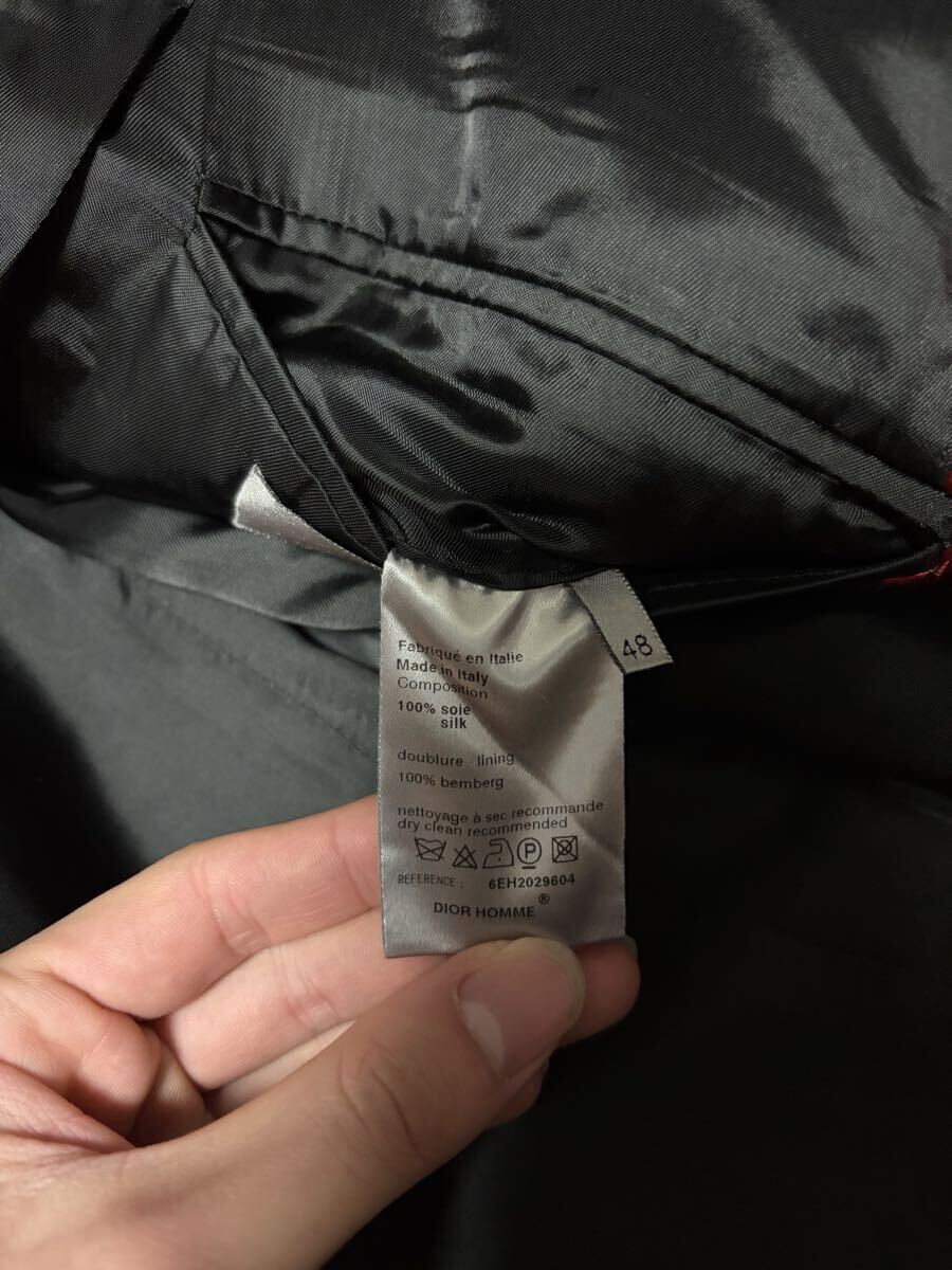 1000円スタート Dior Homme ディオールオム 2006ss エディスリマン テーラード ジャケット テーラードジャケット 赤 スーツ イタリア製 _画像9