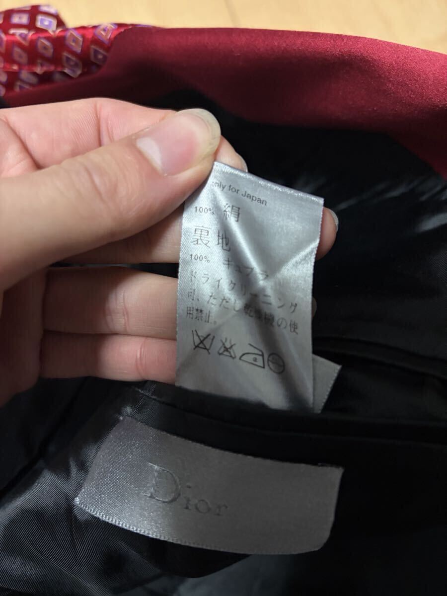 1000円スタート Dior Homme ディオールオム 2006ss エディスリマン テーラード ジャケット テーラードジャケット 赤 スーツ イタリア製 _画像10