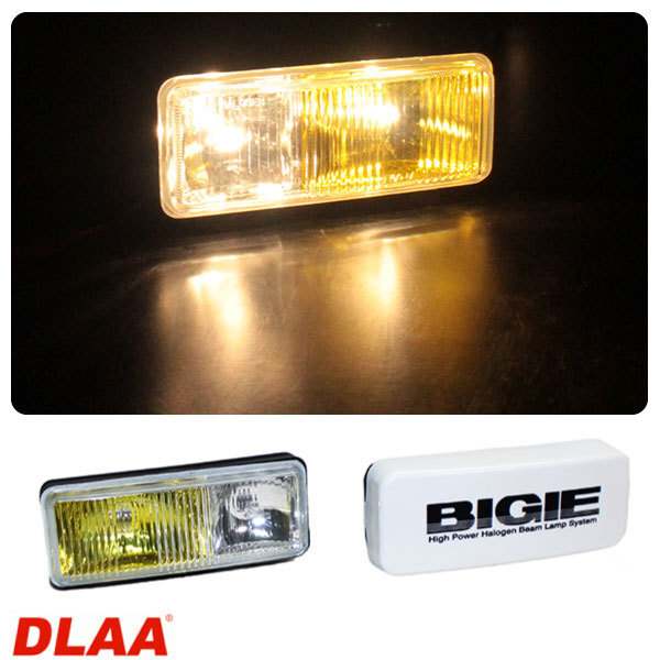 汎用 角型フォグランプ クリアー&イエロー ツインガラスレンズ カバー付き DLAA LA-8024 190×75×79mm 左右セット_画像1