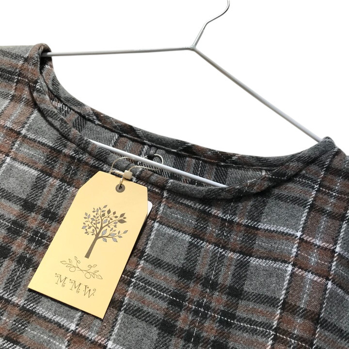 ■新品■ チェック柄 長袖 チュニック 3Lサイズ 大きいサイズ 秋冬 グレー 茶白黒 カットソー 起毛 フランネル レディース 婦人 ミセス 105_画像7