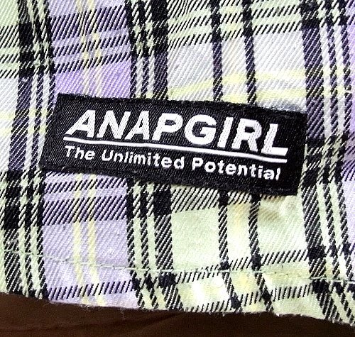 ★☆ＡＮＡＰ ＧＩＲＬ ミントグリーン＆薄パープルチェック柄スカート☆★_画像3