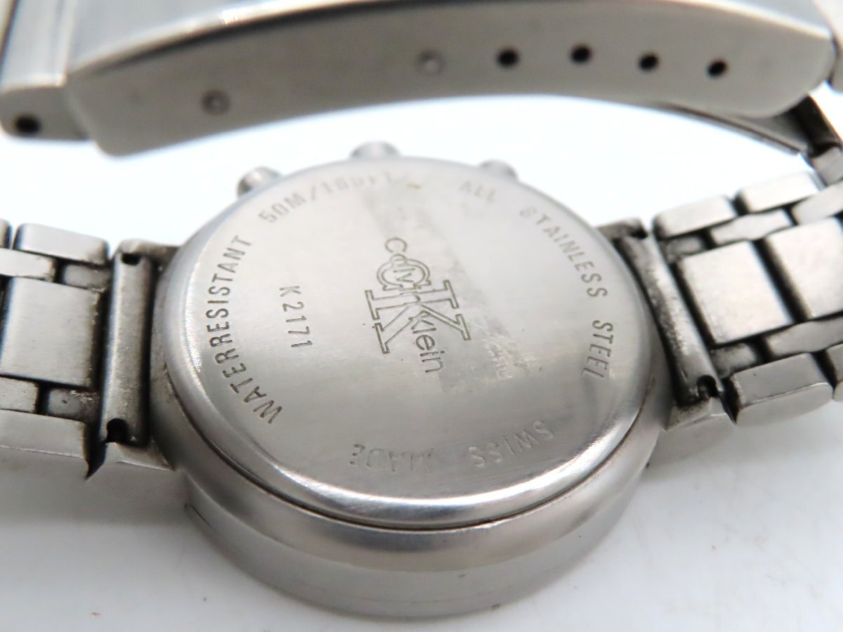 1円 カルバンクライン K2171 SS グレー文字盤 メンズ 稼働 QZ 2793702_画像5