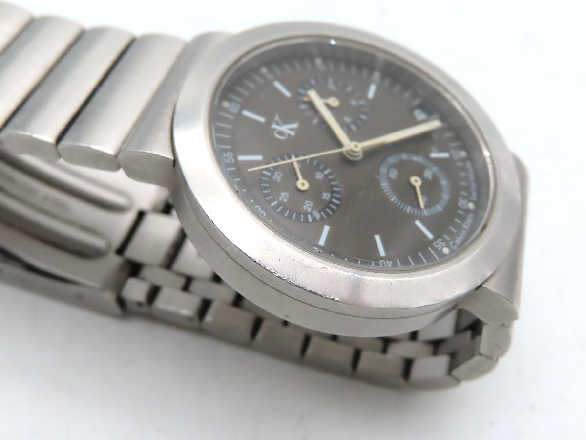 1円 カルバンクライン K2171 SS グレー文字盤 メンズ 稼働 QZ 2793702_画像3