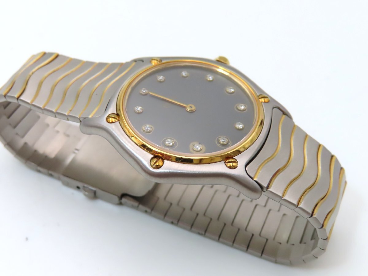 1円 エベル 181909 クラシックウェーブ SS/YG グレー/12PD文字盤 ボーイズ 不動 QZ 28556 EGRP_画像3