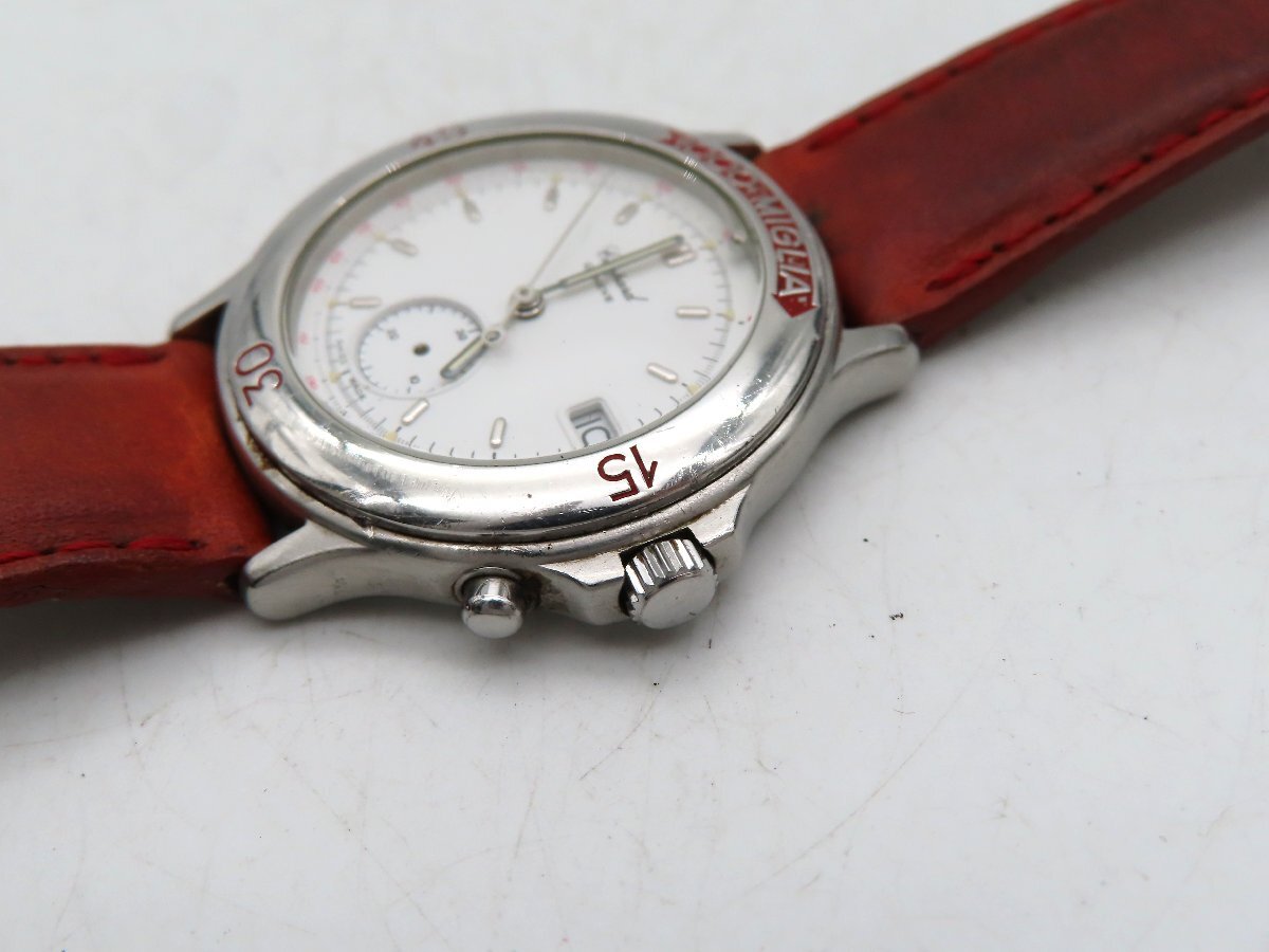 1円 ショパール 8141 ミッレミリア SS/革 ホワイト文字盤 ボーイズ 不動 QZ 26166 EE_画像2