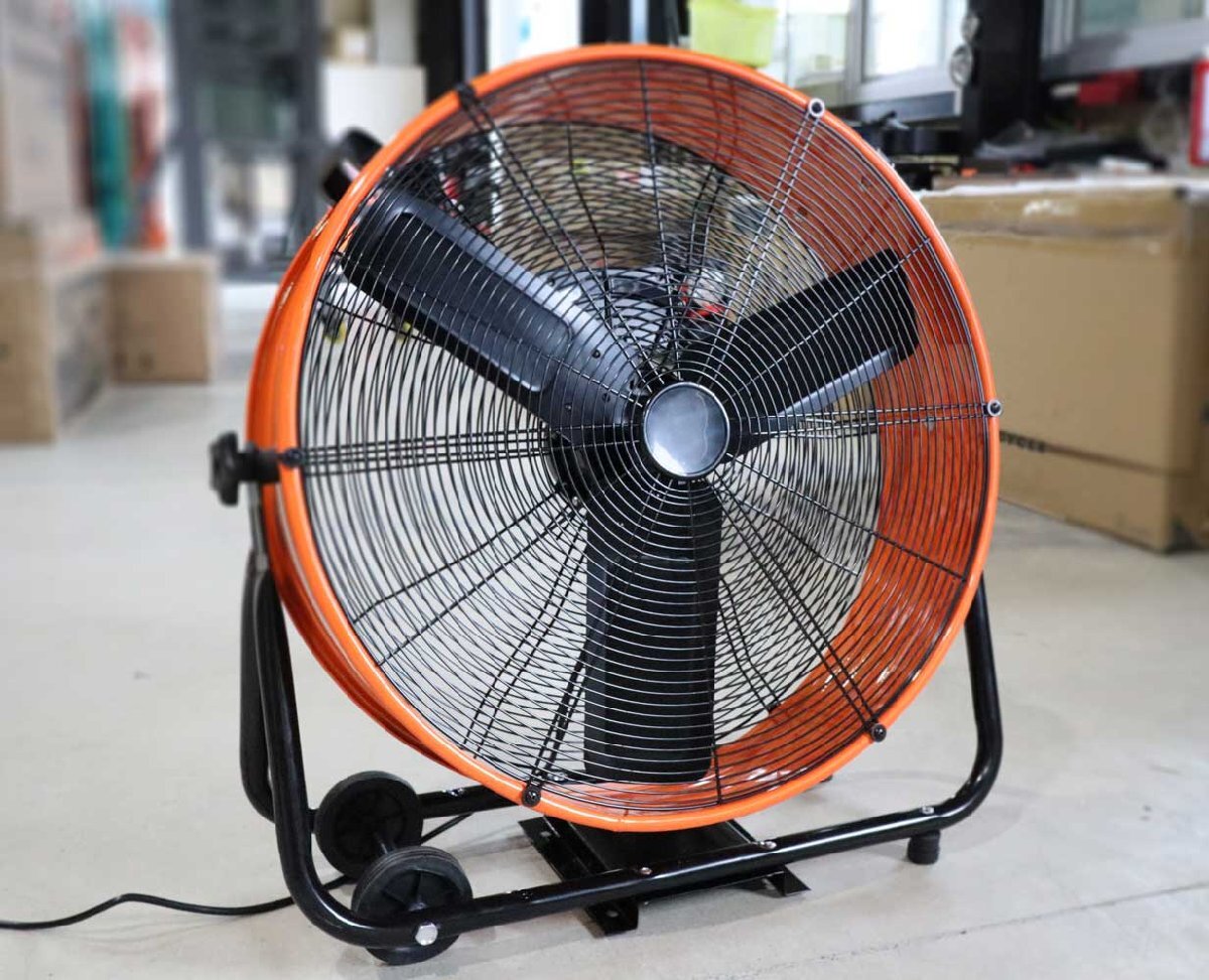 大風量 強力 60cm 100V 大型 工業用 扇風機 工場扇 業務用 工場用 フロア ファン 床置き 天吊り 換気 熱中症 対策 ブース 工業扇 工場_画像1