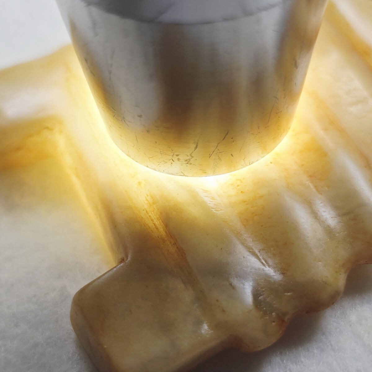 レア 縄文、弥生、古墳、須恵器、透明感質感良い 天然滑石 瑪瑙 琴柱形石器 激安_画像2