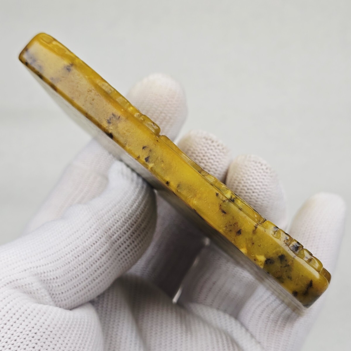 古文房具 天然石 浮彫 麒麟紋 筆添 玉硯 置物 激安_画像7