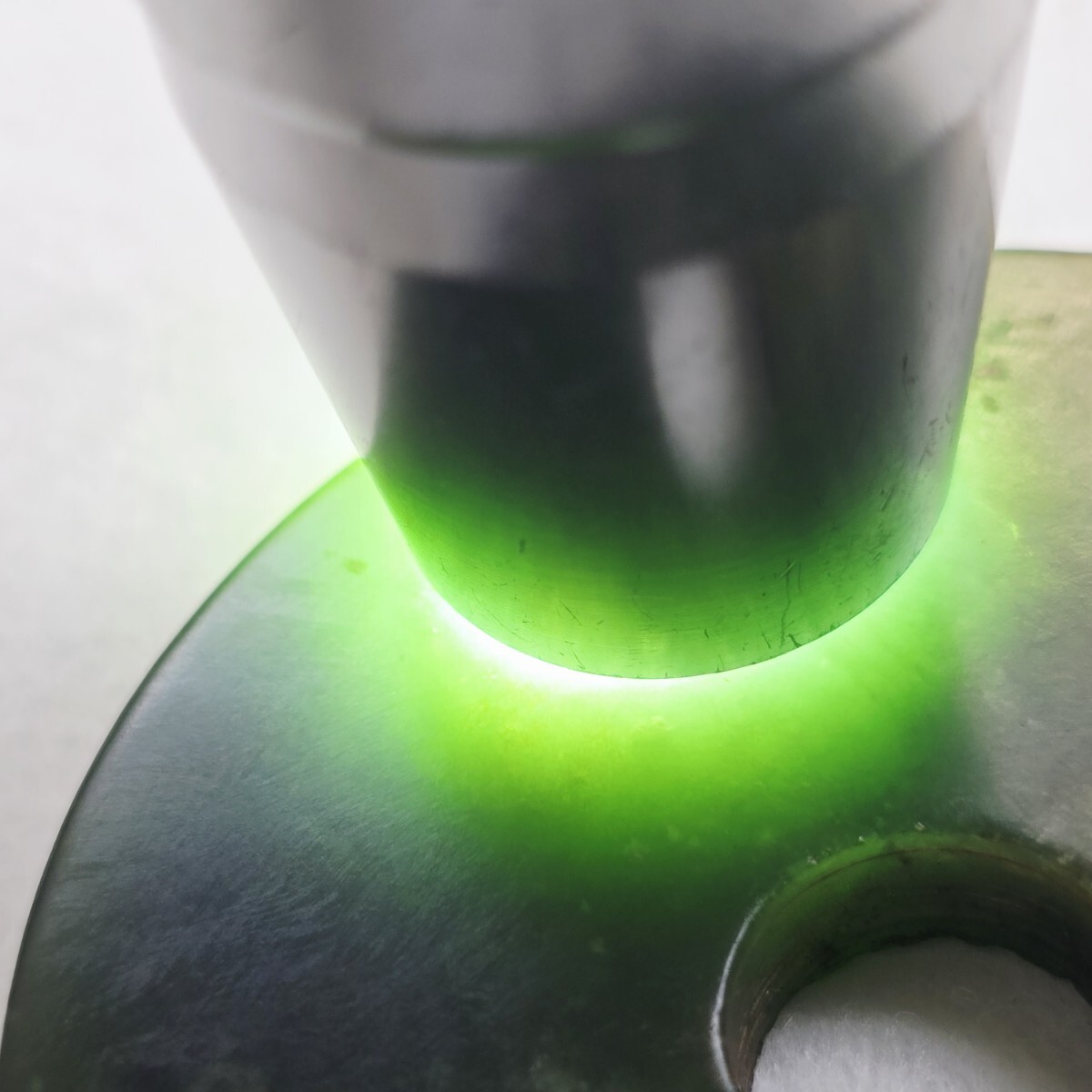 中国骨董 本物和田碧玉 素彫 戦漢玉璧 根付 玉佩 美品_画像2