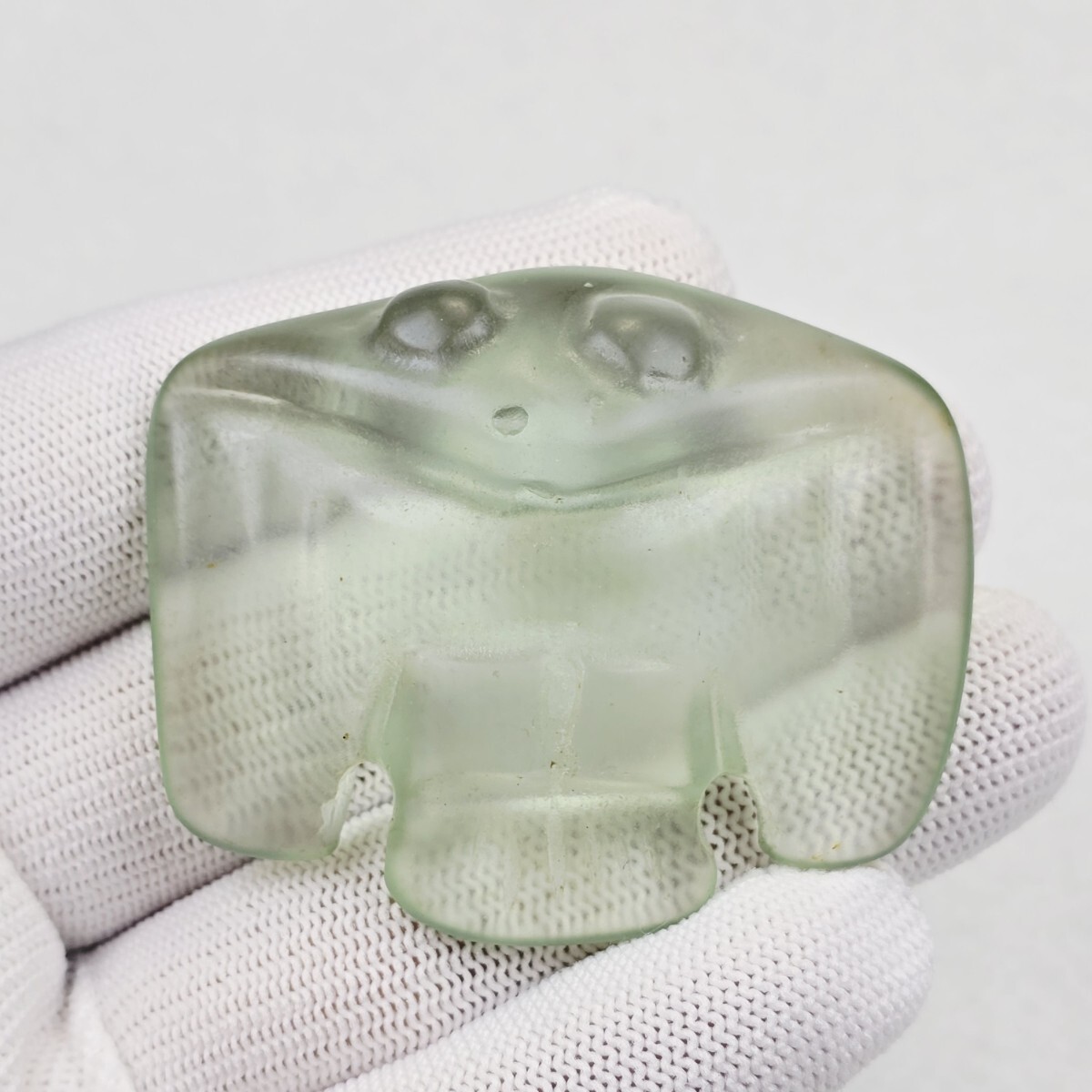 希少 本物高古瑠璃 漢瑠璃 玉 フクロウ 鳥 根付 装身具 激安_画像1