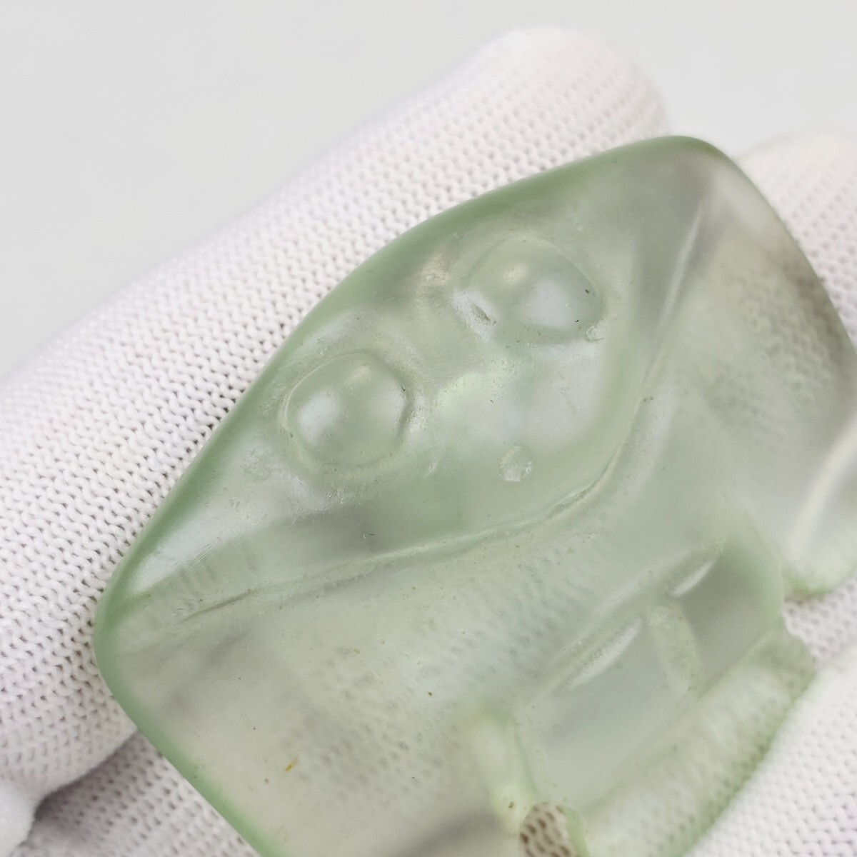 希少 本物高古瑠璃 漢瑠璃 玉 フクロウ 鳥 根付 装身具 激安_画像4