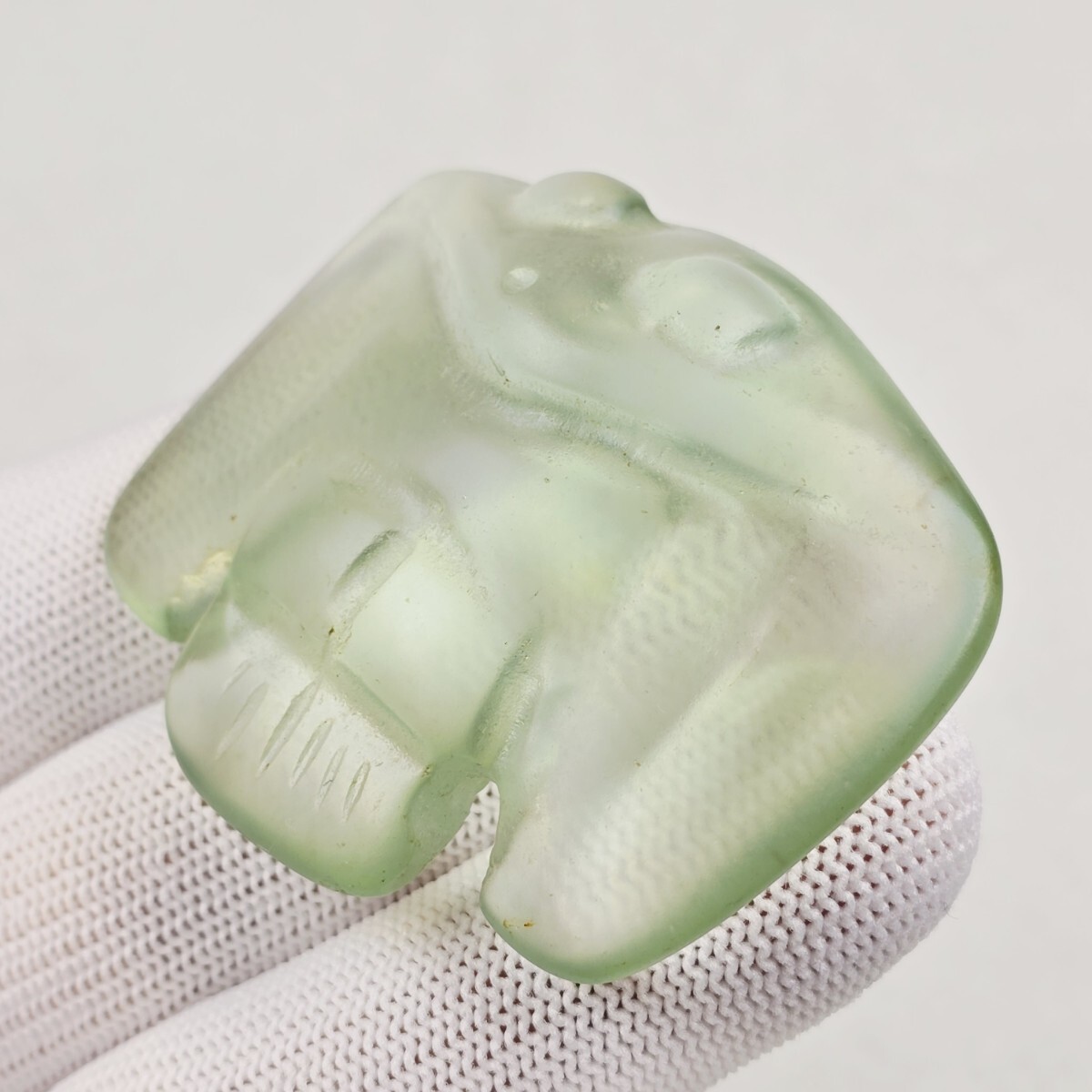 希少 本物高古瑠璃 漢瑠璃 玉 フクロウ 鳥 根付 装身具 激安_画像6