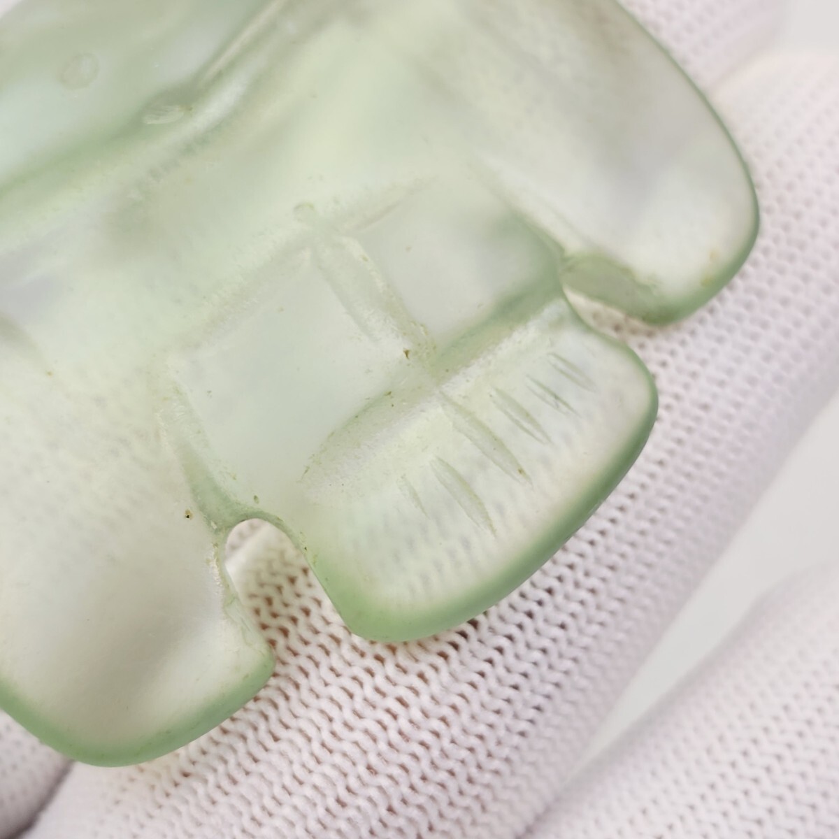 希少 本物高古瑠璃 漢瑠璃 玉 フクロウ 鳥 根付 装身具 激安_画像8