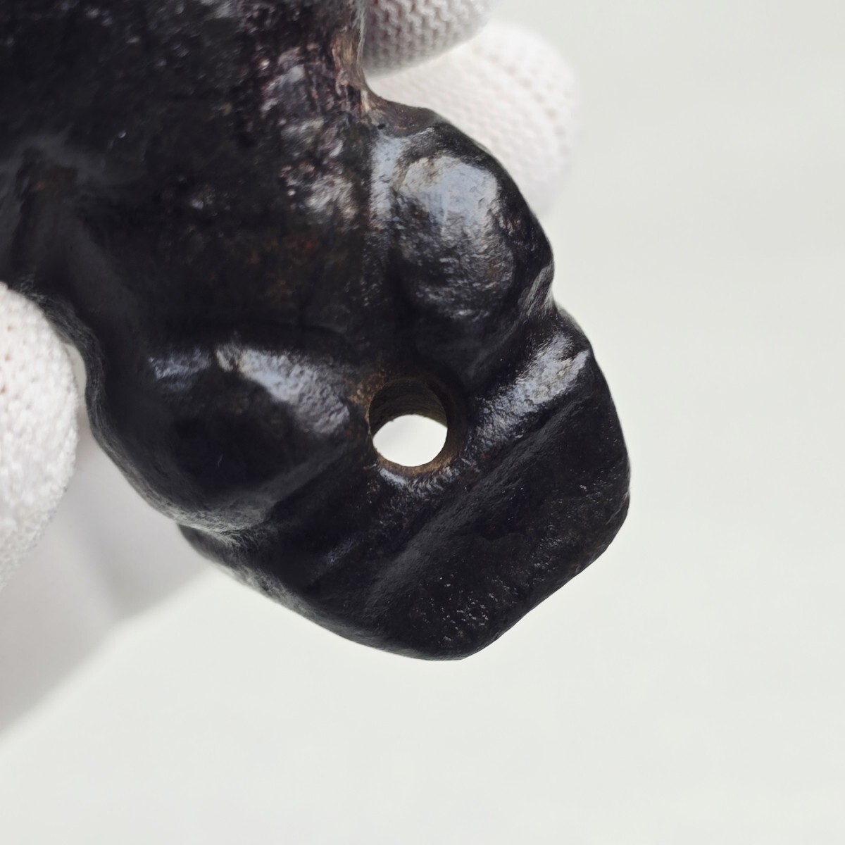 高古石器 黒曜石 高磁性 墨玉 手彫 紅山文化女人物像 根付 母系時代 生殖崇拝_画像7