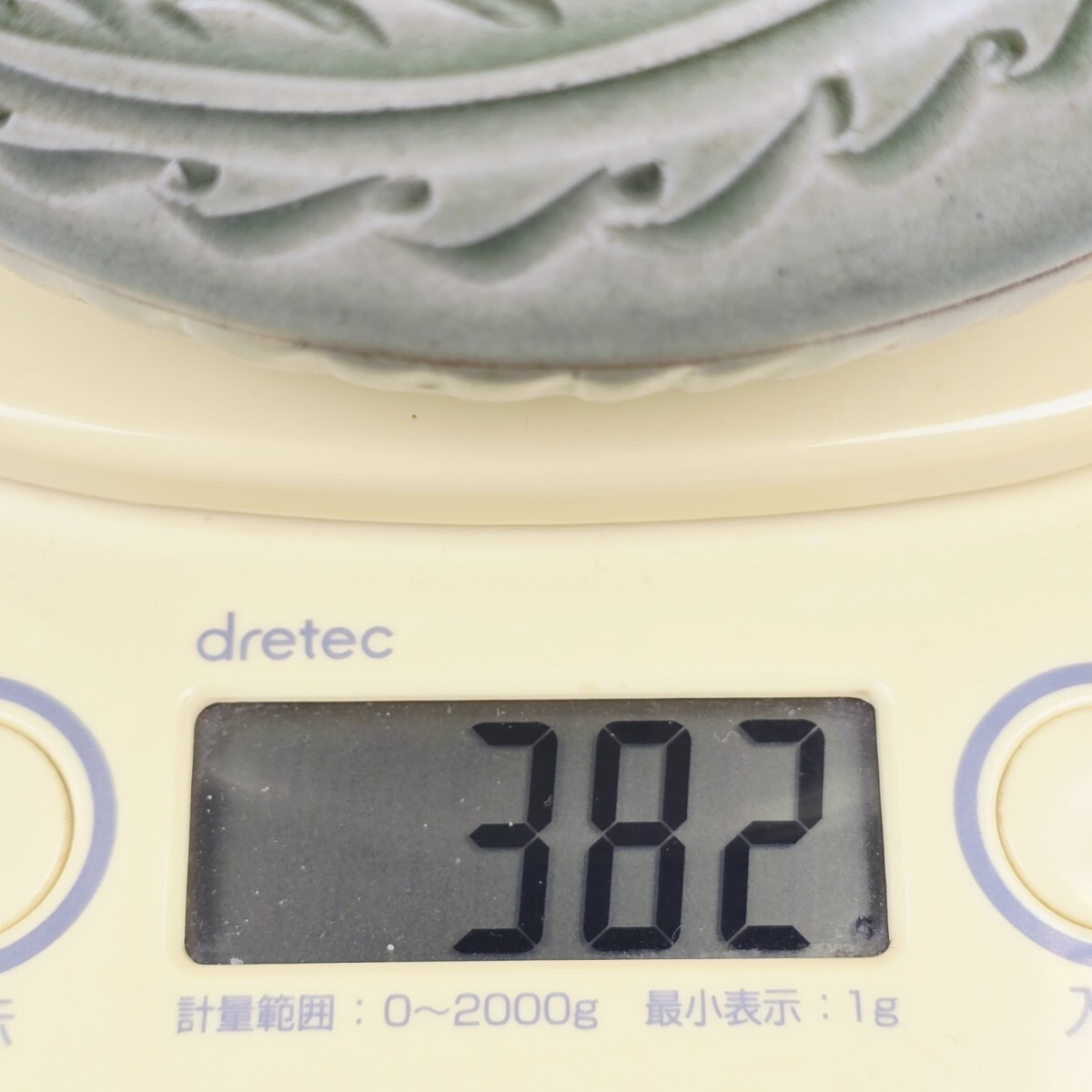 美品 中国古磁 耀州窯 青磁 釉下彫鳳紋 大捧合 大香合 茶菓合 希少_画像9