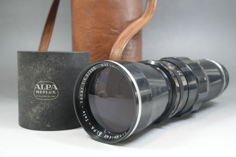 1円~【L831】Schneider ALPA Tele-Xenar 360mm F5.5 シュナイダー アルパ テレクセナー メタルレンズフード付_画像1