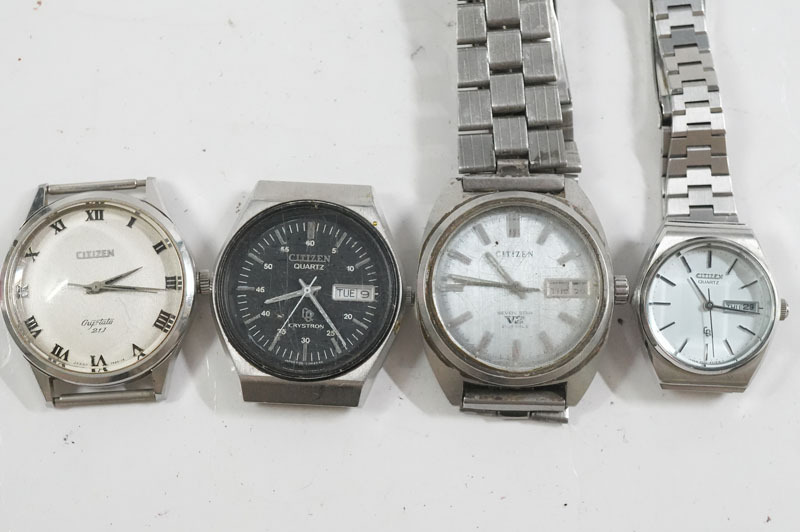 1円~【L59】CITIZEN　シチズン　4-720644Y/H00S2903-K/4-853164TA/4-730879K　レディース　メンズ　クオーツ　自動巻き　腕時計　まとめ4点_画像1