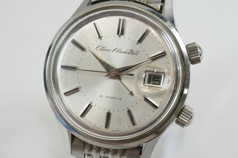 1円~【L60】実働　CITIZEN　シチズン　Alarm Date　ALDS51301-Y　アラームデイト　手巻き　デイト　21石　メンズ　腕時計_画像1