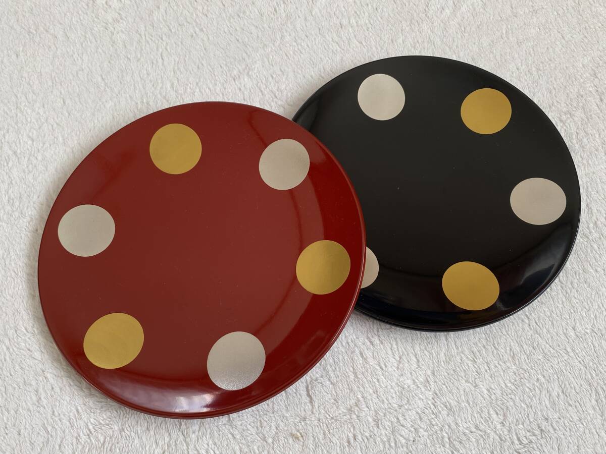 定価¥13,200★未使用【山田平安堂/宮内庁御用達】丸皿　日月 ２枚★_画像1