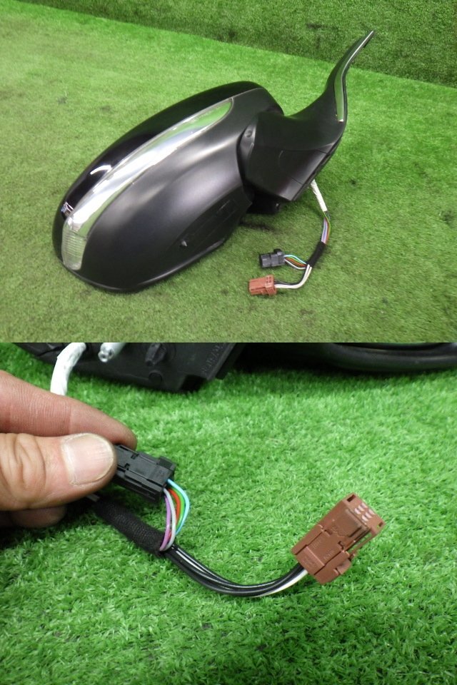 # 目立つ傷無 即決あり H25年 プジョー 208 ABA-A95F01 右 ドアミラー 6P5P サイドミラー 黒パール KTV 動作確認済 [ZNo:07011355]_画像8