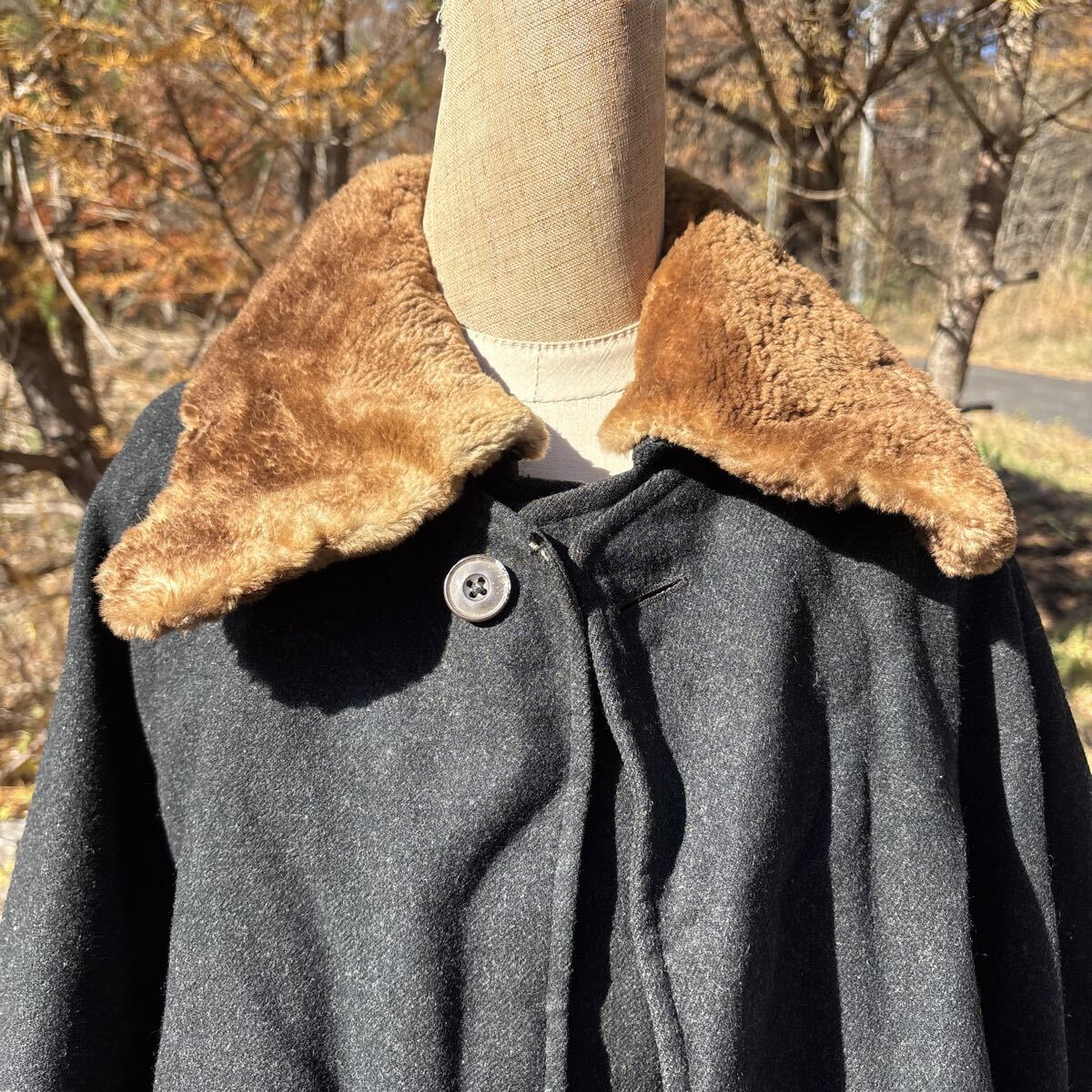 大正昭和初期【鳶コート③】毛皮襟トンビコートインバネス二重回し日本の古い服 JAPAN VINTAGE 戦前 古着 ジャパンヴィンテージ大正ロマン_画像2