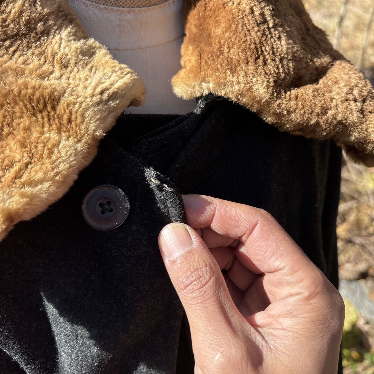 大正昭和初期【鳶コート③】毛皮襟トンビコートインバネス二重回し日本の古い服 JAPAN VINTAGE 戦前 古着 ジャパンヴィンテージ大正ロマン_画像3