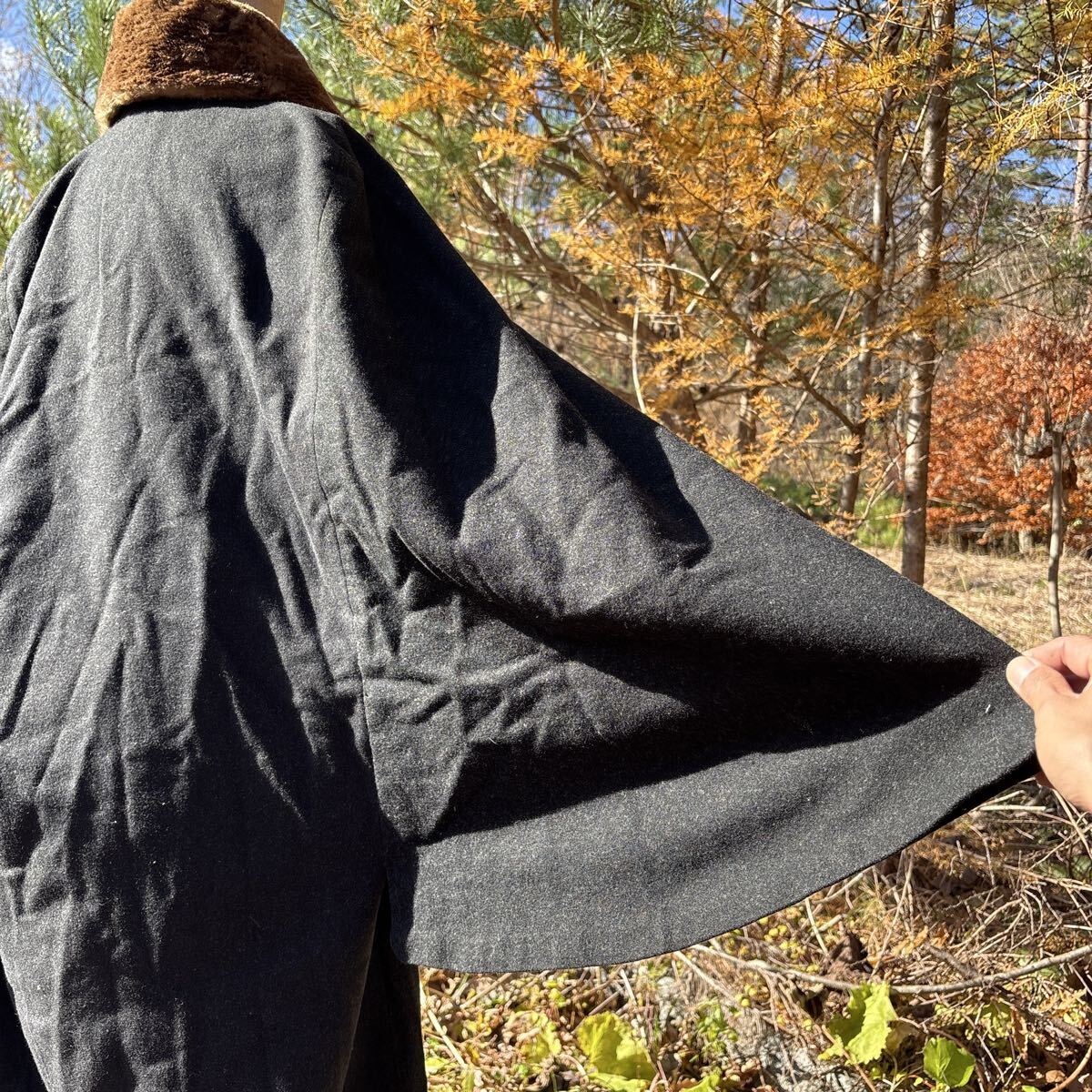 大正昭和初期【鳶コート③】毛皮襟トンビコートインバネス二重回し日本の古い服 JAPAN VINTAGE 戦前 古着 ジャパンヴィンテージ大正ロマン_画像4