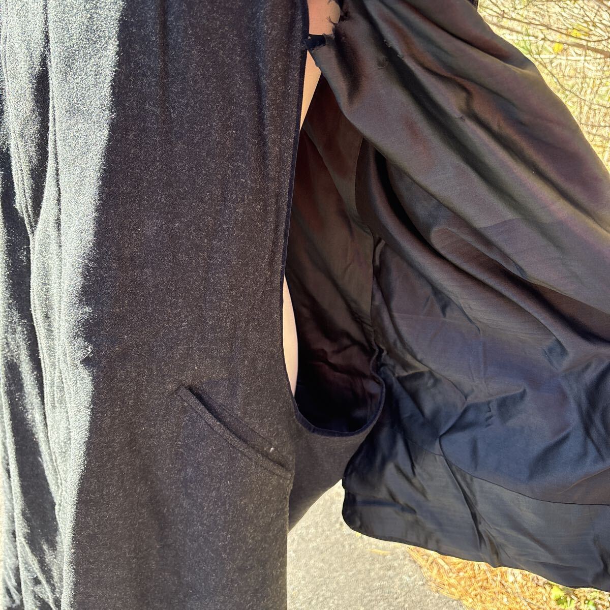 大正昭和初期【鳶コート③】毛皮襟トンビコートインバネス二重回し日本の古い服 JAPAN VINTAGE 戦前 古着 ジャパンヴィンテージ大正ロマン_画像7