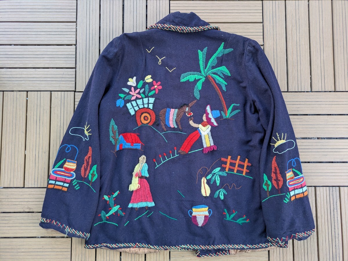 Vintage Mexican Jacket ヴィンテージ メキシカン ウール ジャケット 刺繍 ビンテージ 古着_画像2