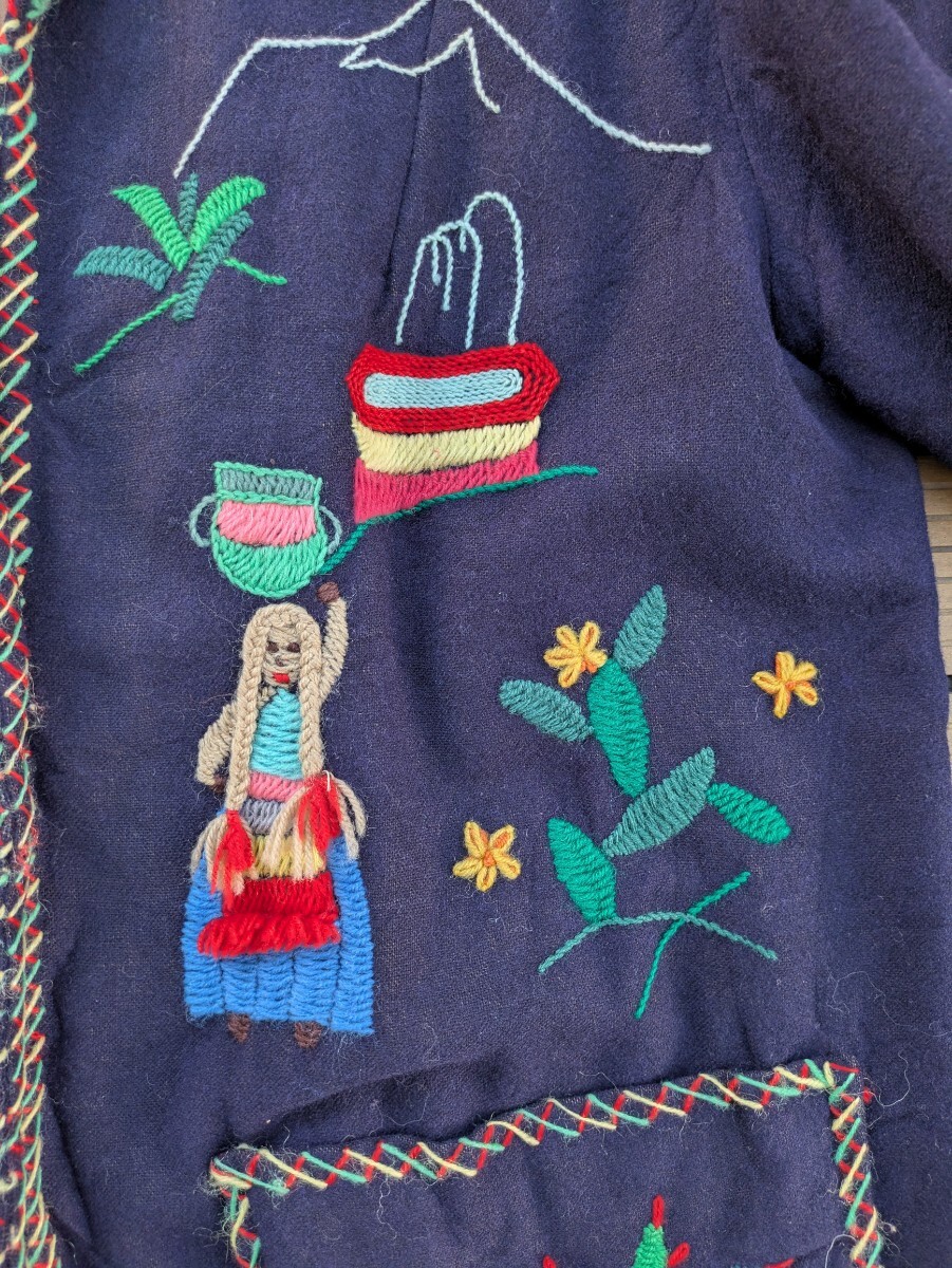 Vintage Mexican Jacket ヴィンテージ メキシカン ウール ジャケット 刺繍 ビンテージ 古着_画像5