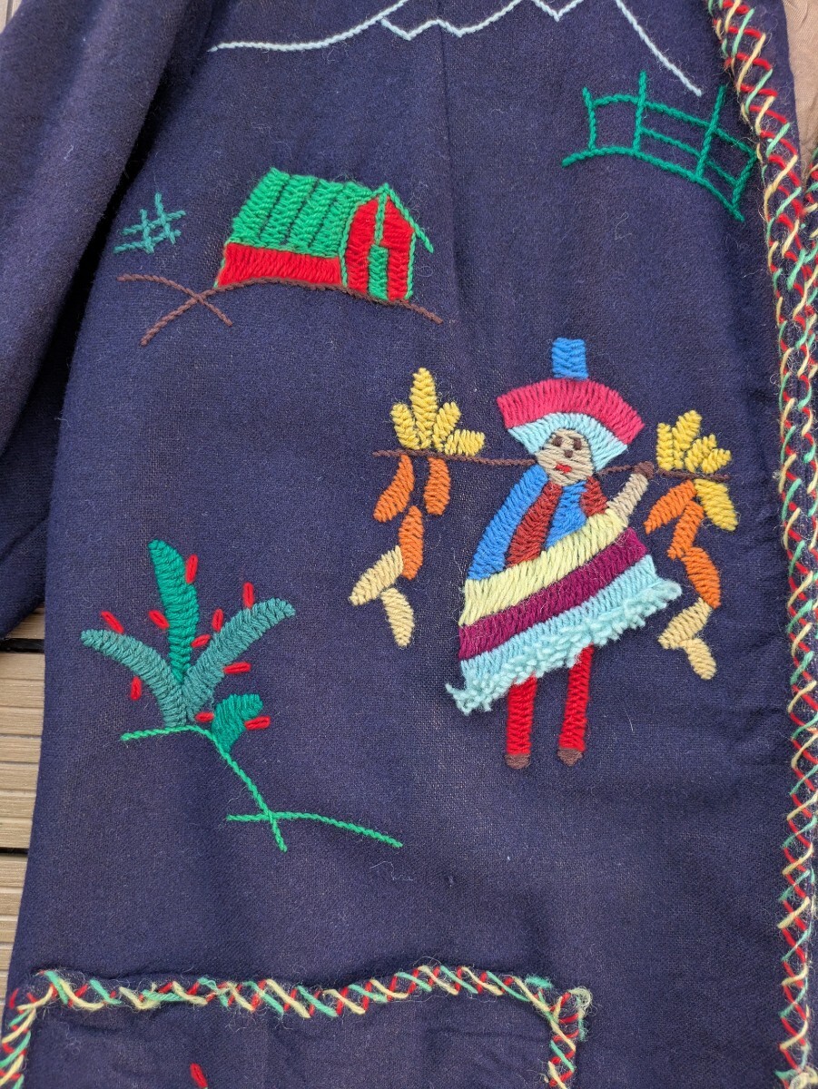 Vintage Mexican Jacket ヴィンテージ メキシカン ウール ジャケット 刺繍 ビンテージ 古着_画像6