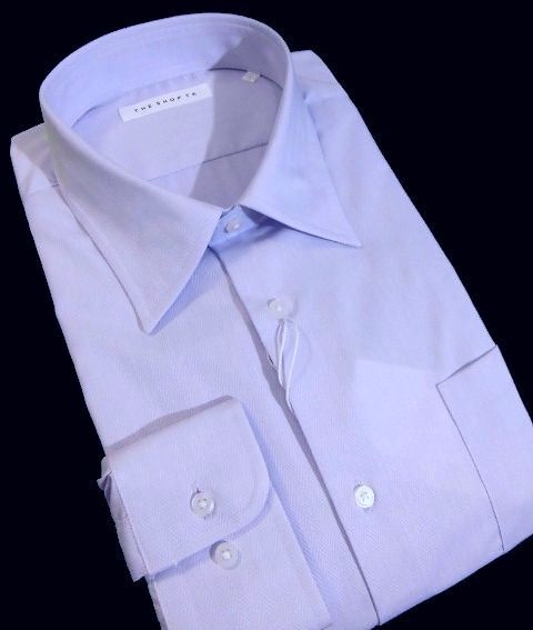 ※土243新品▼ タケオキクチ THE SHOP TK ドレスシャツ ワイシャツ 【 XL 】 へリンボン 長袖シャツ フォーマル シャツ パープル系_画像2