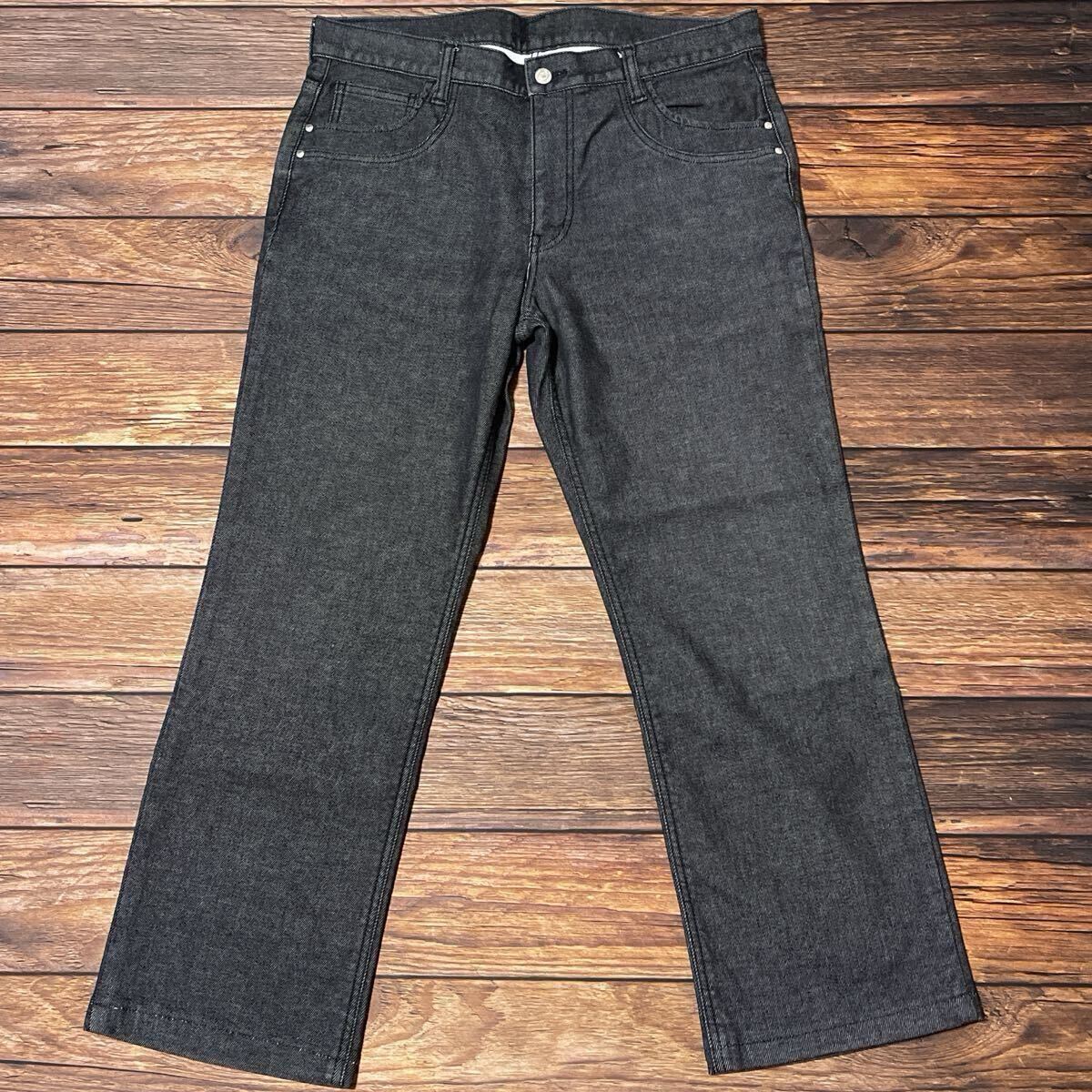 santa fe サンタフェ デニム ジーンズ ジーパン メンズ ボトムス コットン ストレッチ ロゴ入り カジュアル 通勤 ブラック サイズ35 XL_画像2