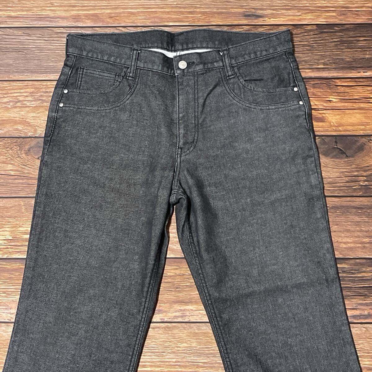 santa fe サンタフェ デニム ジーンズ ジーパン メンズ ボトムス コットン ストレッチ ロゴ入り カジュアル 通勤 ブラック サイズ35 XL_画像3