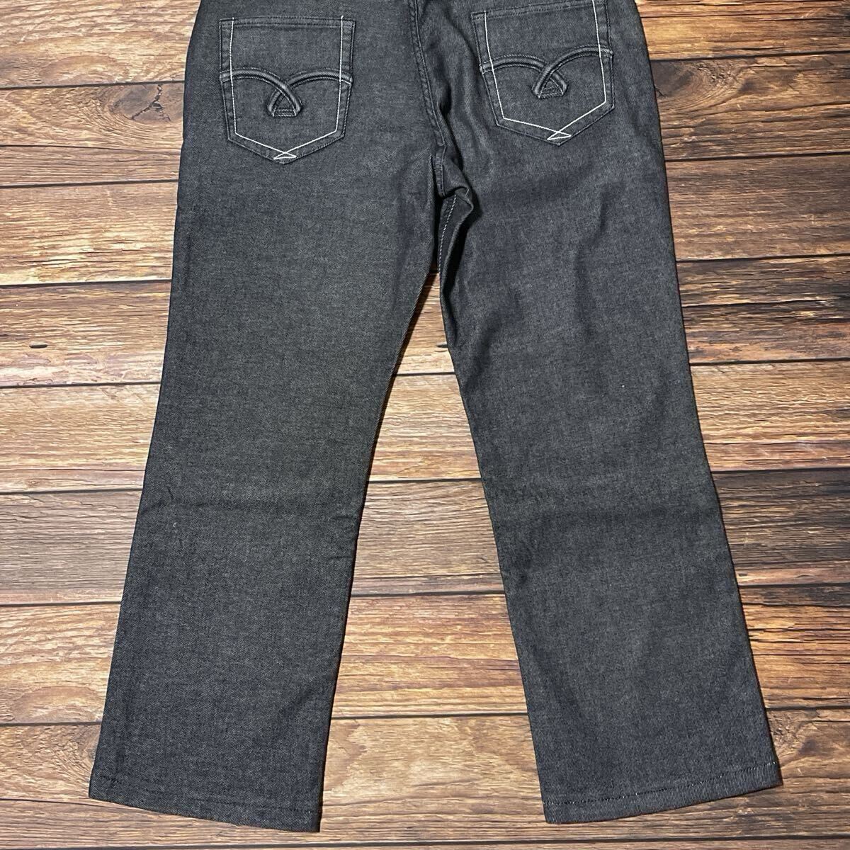 santa fe サンタフェ デニム ジーンズ ジーパン メンズ ボトムス コットン ストレッチ ロゴ入り カジュアル 通勤 ブラック サイズ35 XL_画像7