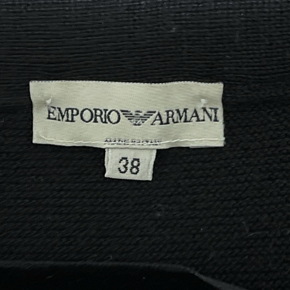 EMPORIO ARMANI エンポリオアルマーニ ニット ノースリーブニット レディース トップス イタリア製 ウール ボウタイ付 ブラック サイズ38 M_画像9