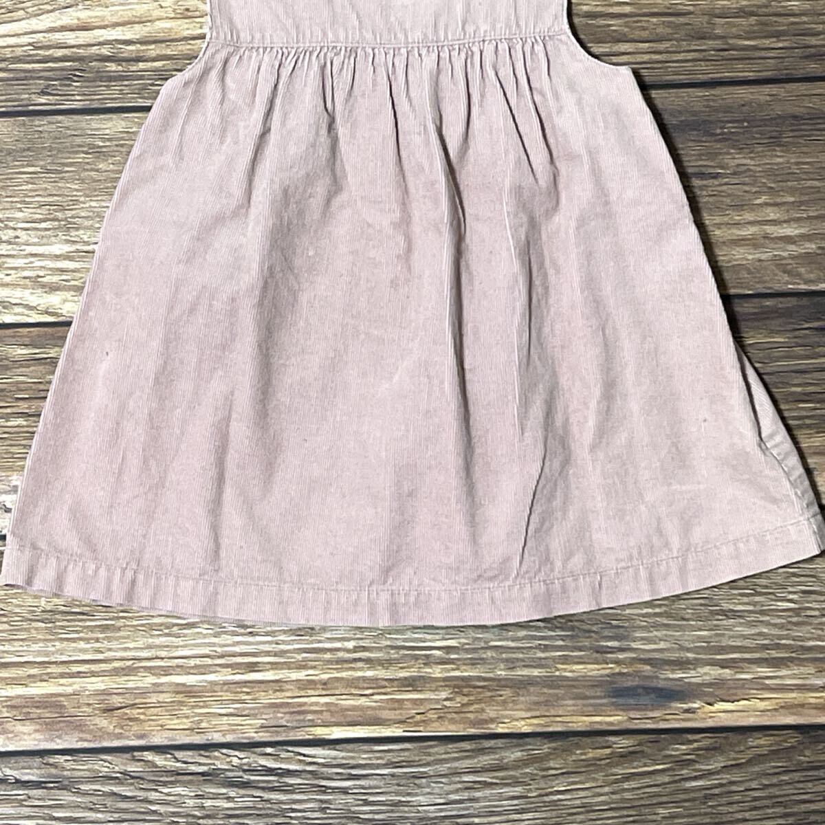 familiar ファミリア ワンピース 女の子用 ガールズ 子供服 コットン 日本製 ノースリーブ フレア ワッペン 春秋冬 ピンク サイズ80_画像7