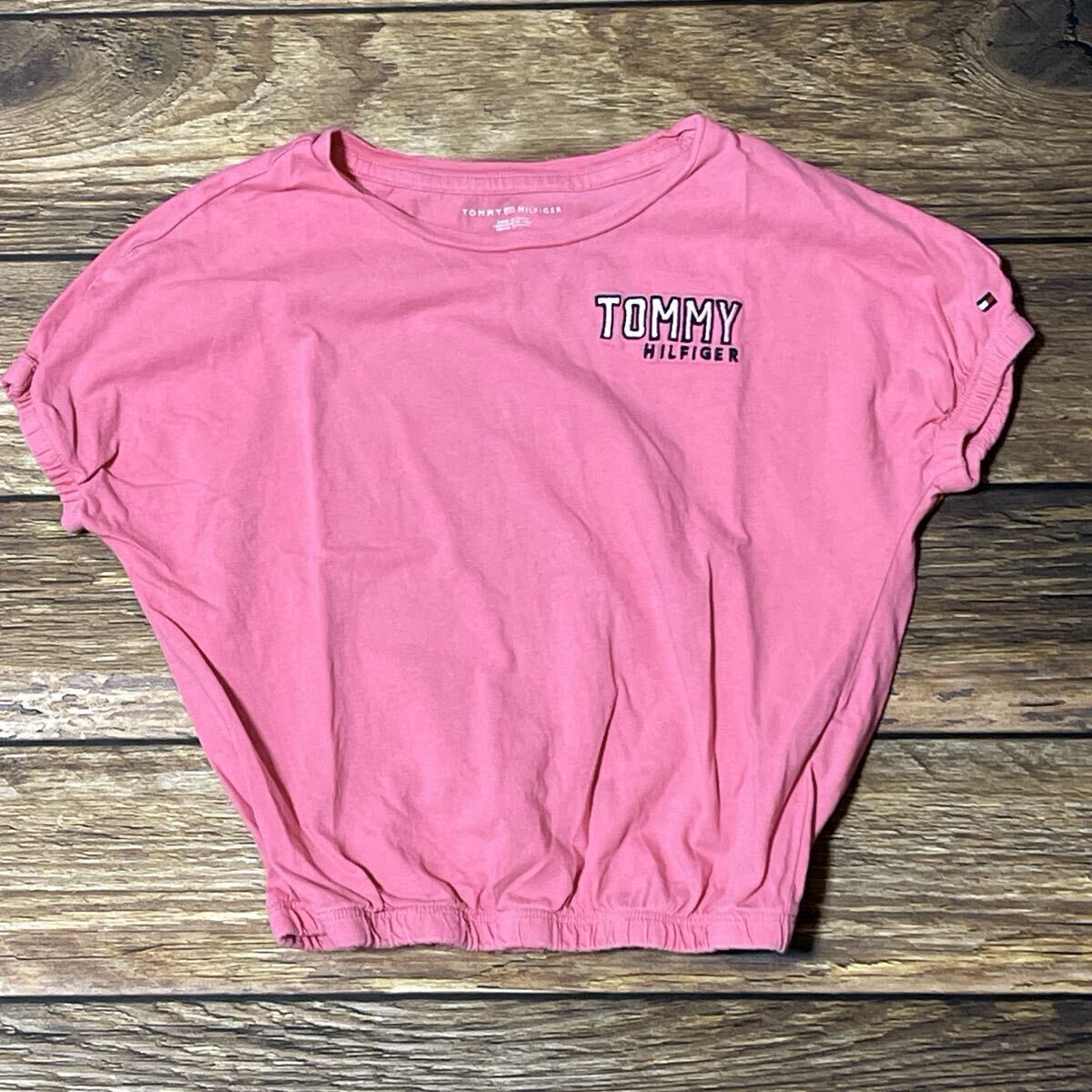 TOMMY HILFIGER トミーヒルフィガー 半袖Tシャツ Tシャツ ガールズ 女の子用 子供服 ロゴ刺繍 カジュアル 春夏 ピンク サイズS/P 110cm _画像2